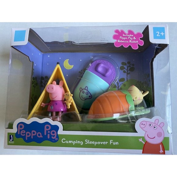 Peppa Pig Camping Sleepover Fun Playset Includes Peppa & Rebecca Rabbit Tent New - Picture 9 of 9